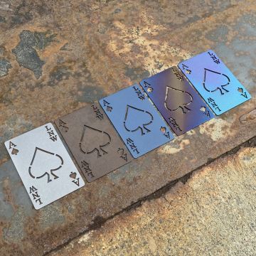 LNW Ace of Spades Titanium Playing Cards Silver Metal Flake